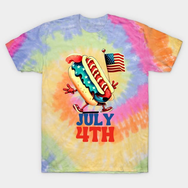 Funny hotdog Americain 4th of July gifts independence day T-Shirt by Art ucef